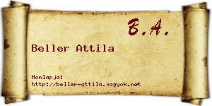 Beller Attila névjegykártya